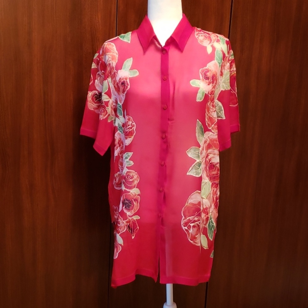 GOTTEX, 100% viscose rayon, see through blouse
